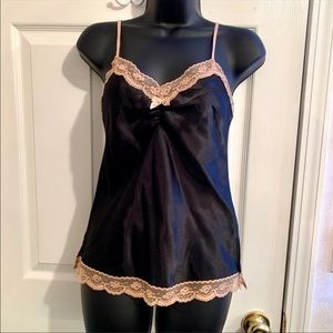 Black Lace-Trimmed Camisole | Size: S